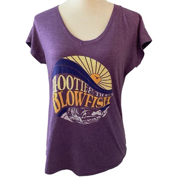 Anvil T-Shirt Women’s Size Medium Color Purple Hootie & The Blowfish Graphic Tee - Picture 1 of 8